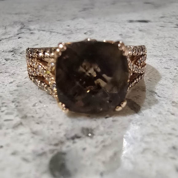 LeVian Chocolate Quartz and Diamond Ring in Rose Gold - Picture 5 of 9